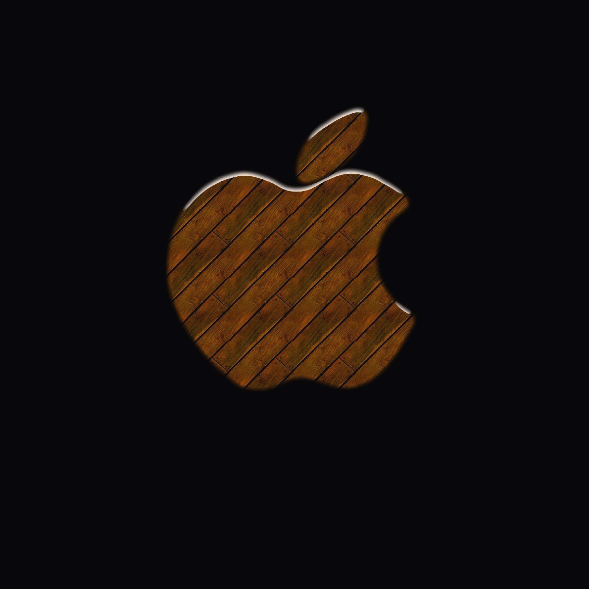 Das Apple Wooden Logo Wallpaper 2048x2048