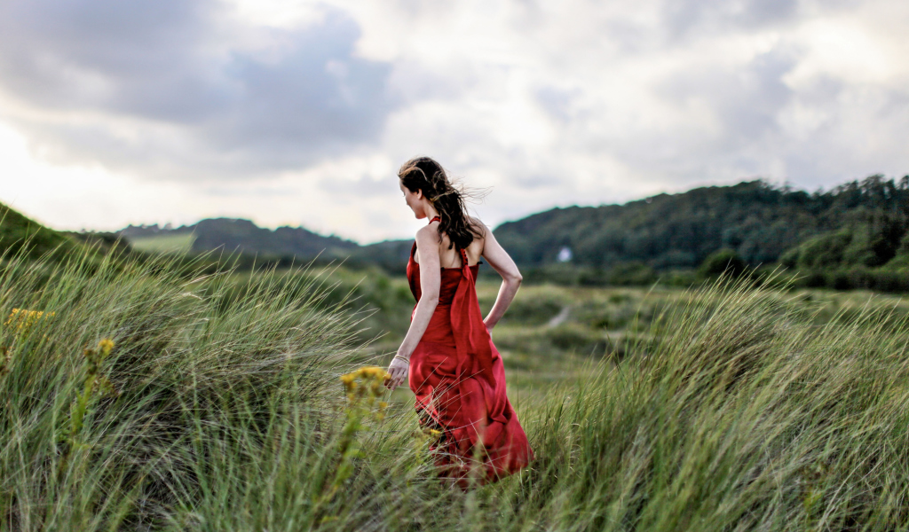 Screenshot №1 pro téma Green Grass Red Dress 1024x600