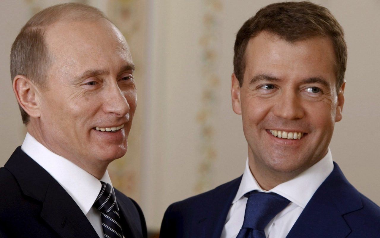 Fondo de pantalla Vladimir Putin Russian President and Dmitry Medvedev 1280x800