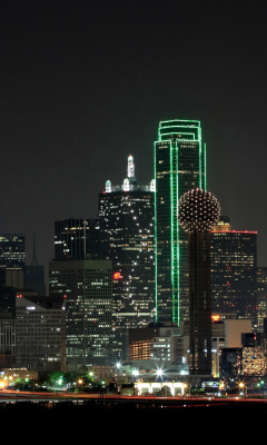 Sfondi Texas, Dallas Night Skyline 240x400