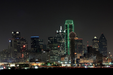 Screenshot №1 pro téma Texas, Dallas Night Skyline 480x320