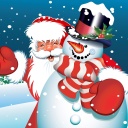 Обои Santa with Snowman 128x128