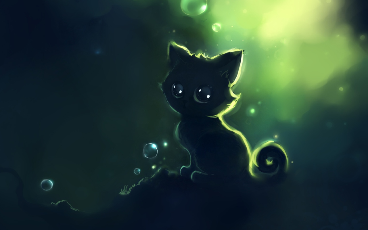 Lonely Black Kitty Painting screenshot #1 1280x800