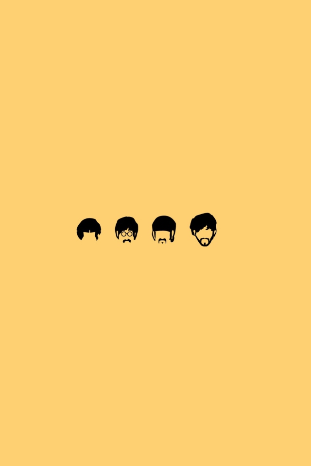Das The Beatles Illustration Wallpaper 640x960