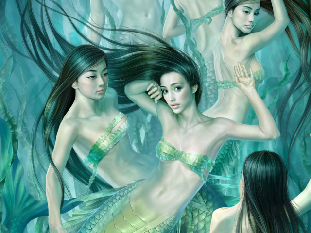 Fantasy Mermaids wallpaper 640x480
