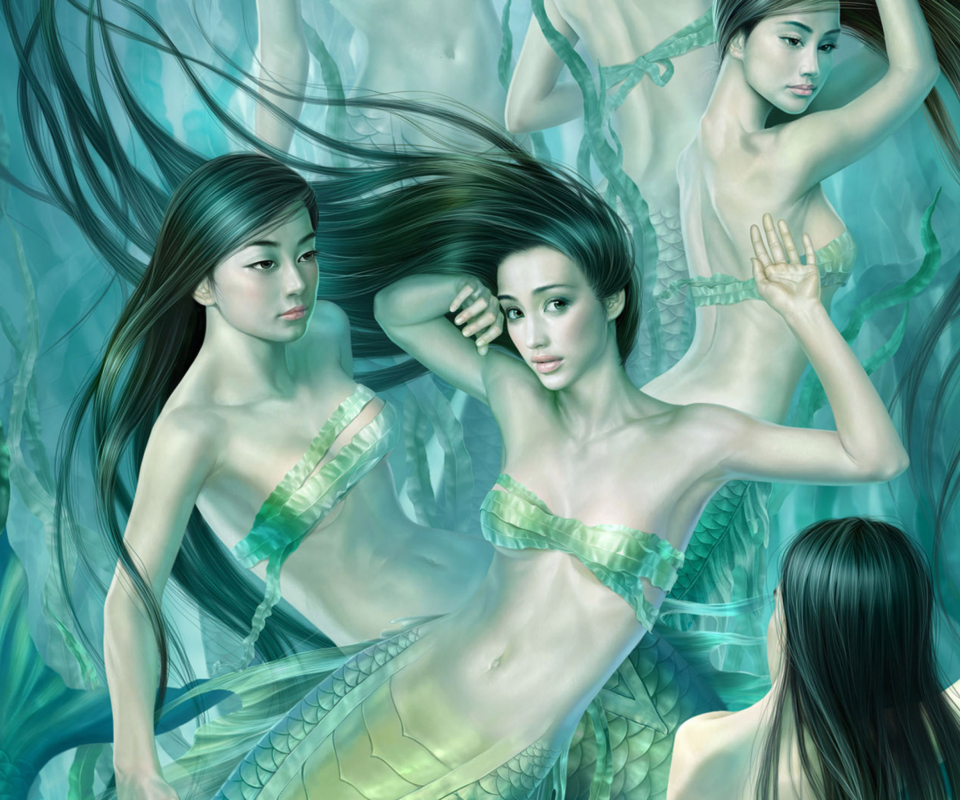 Das Fantasy Mermaids Wallpaper 960x800