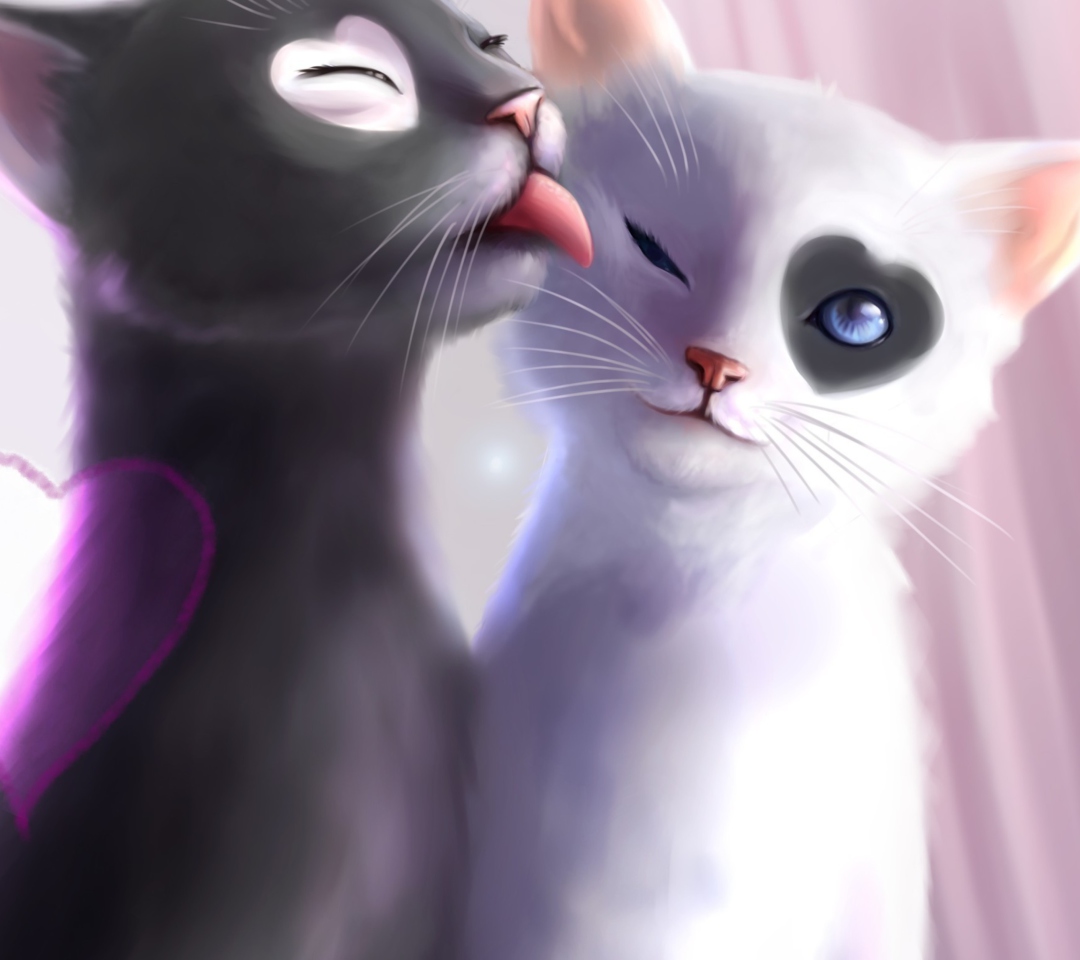 Black And White Cats Romance screenshot #1 1080x960