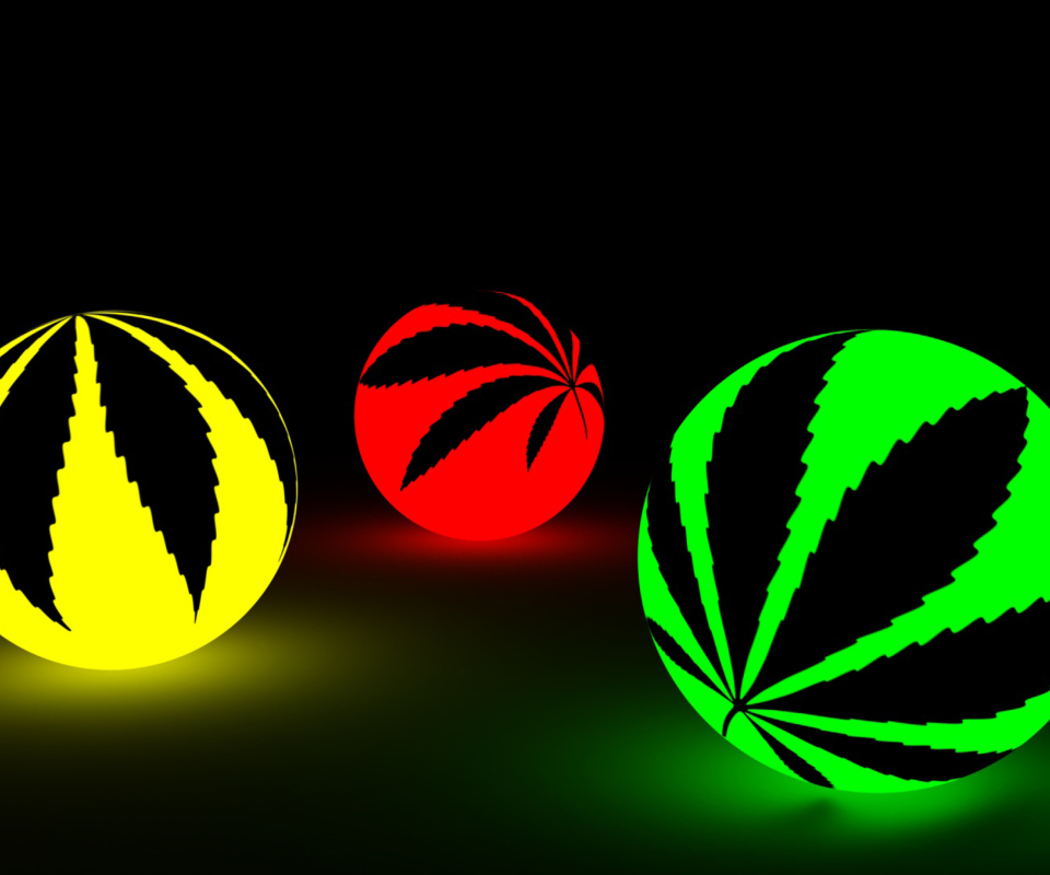 Fondo de pantalla Neon Weed Balls 960x800