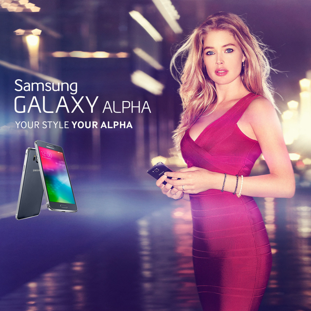 Samsung Galaxy Alpha Advertisement with Doutzen Kroes wallpaper 1024x1024