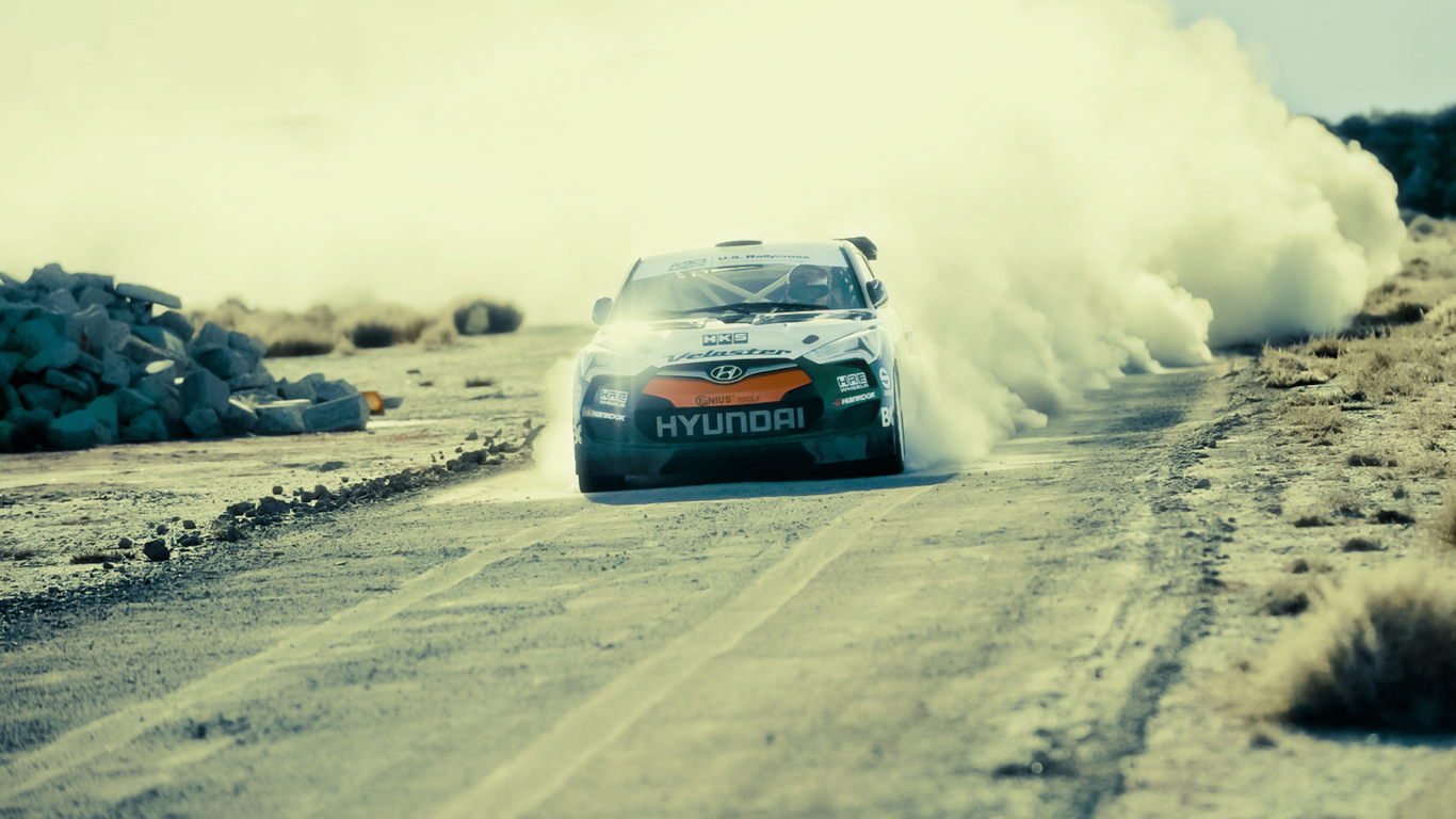 Screenshot №1 pro téma Hyundai Veloster Rally Car 1366x768