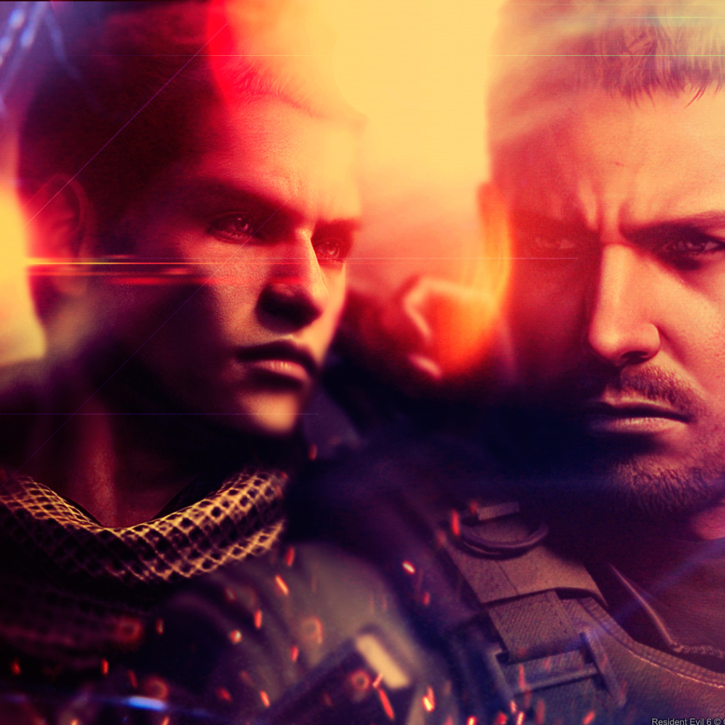 Fondo de pantalla Resident Evil 6, Chris Redfield & Piers Nivans 1024x1024