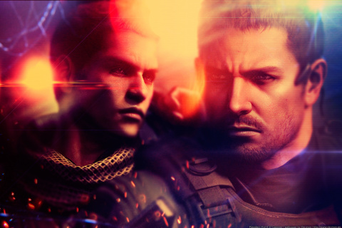 Обои Resident Evil 6, Chris Redfield & Piers Nivans 480x320