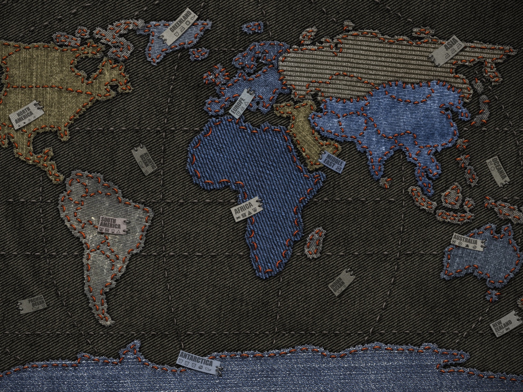 Das Jeans World Map Wallpaper 1024x768
