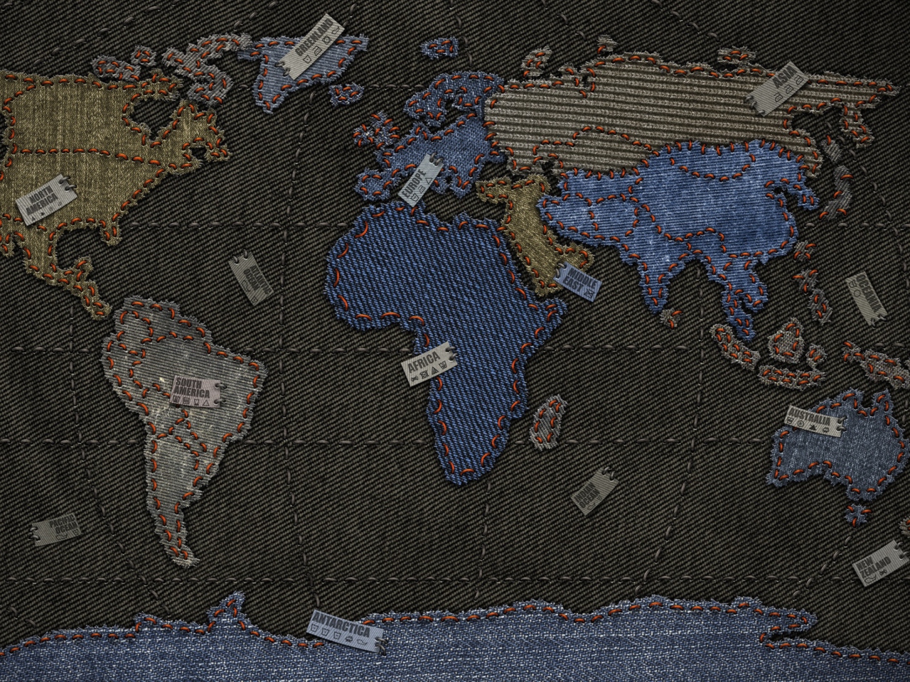 Fondo de pantalla Jeans World Map 1280x960
