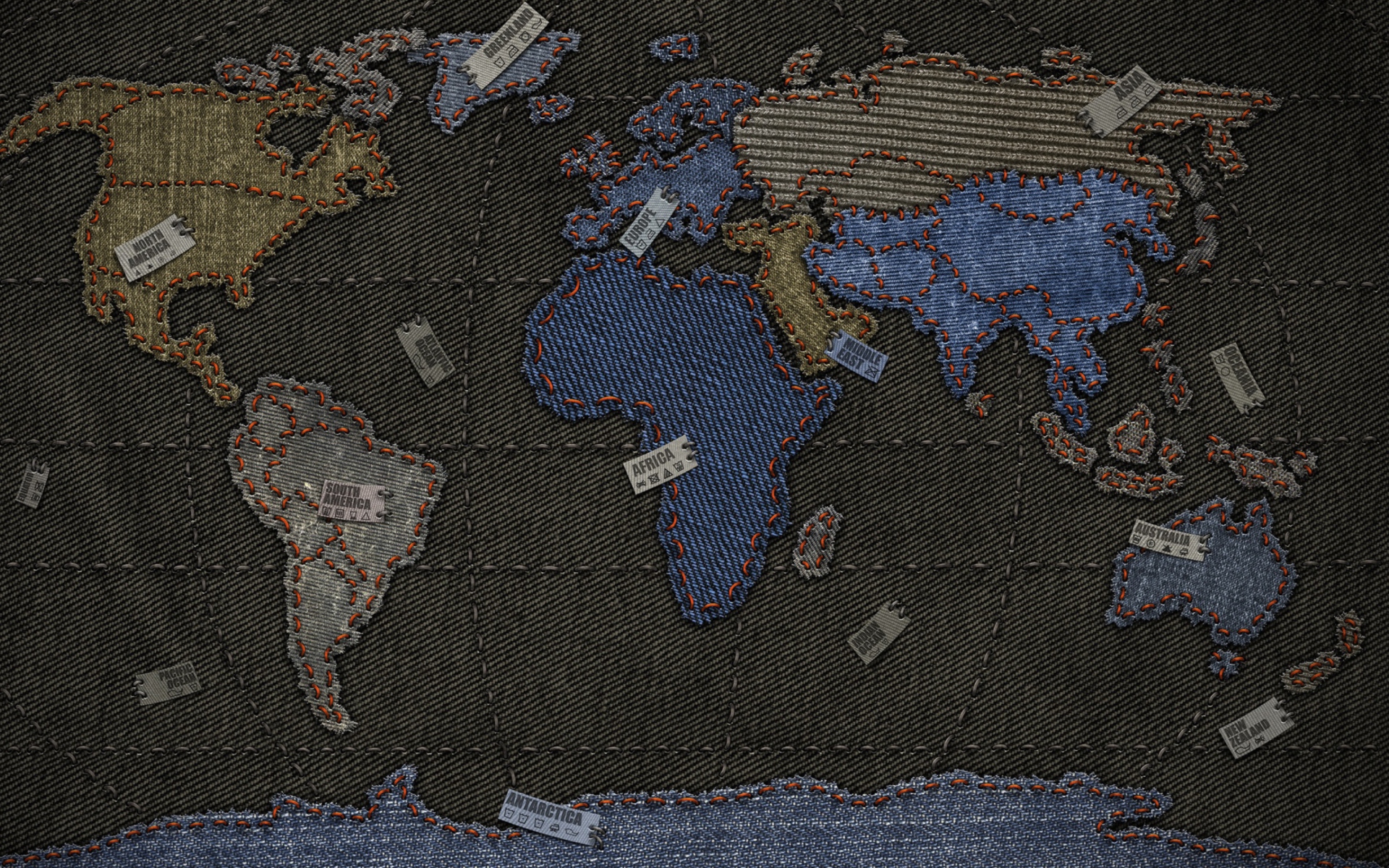 Jeans World Map wallpaper 1920x1200