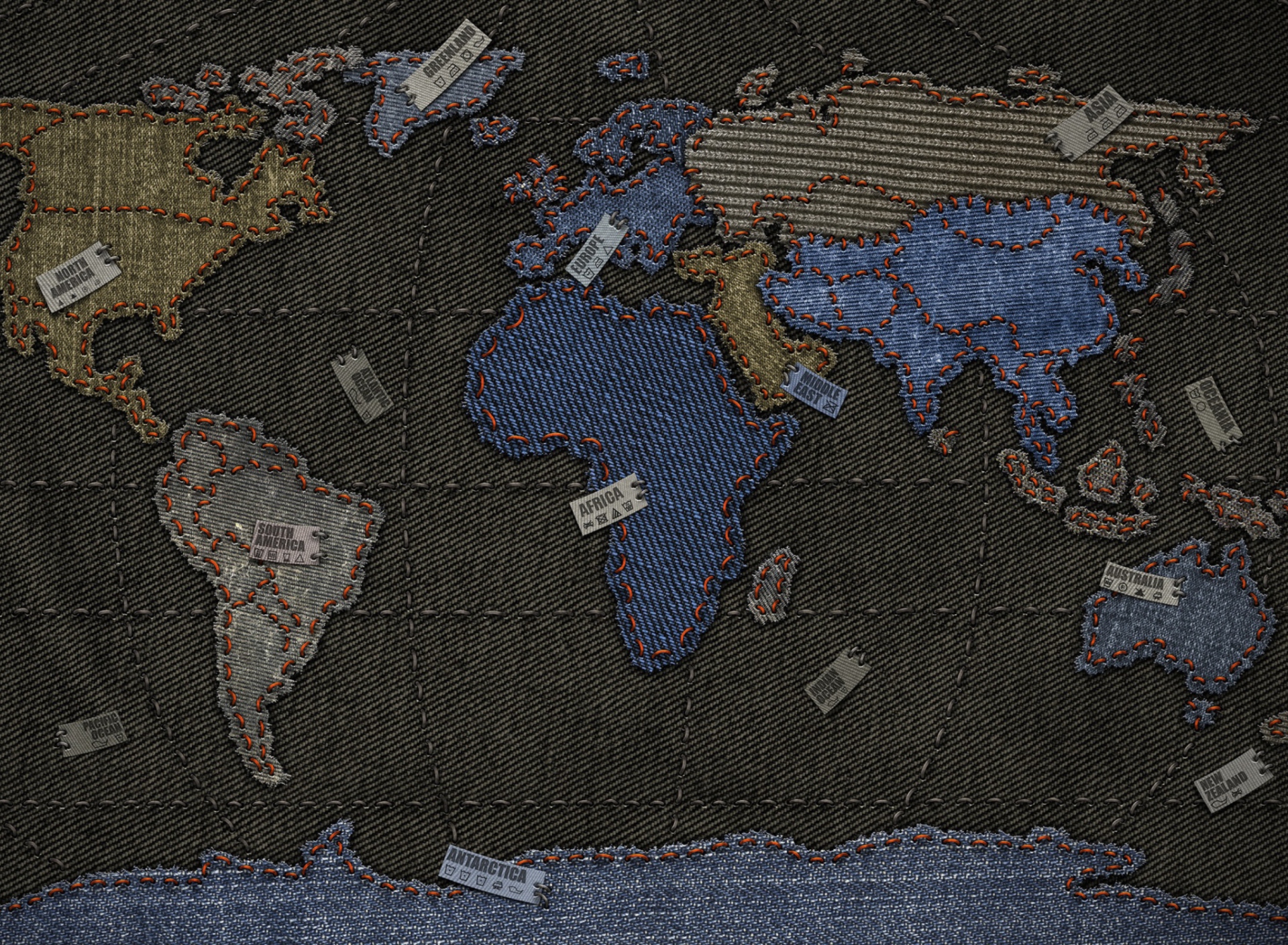 Обои Jeans World Map 1920x1408