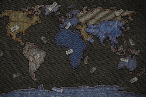 Jeans World Map wallpaper 480x320
