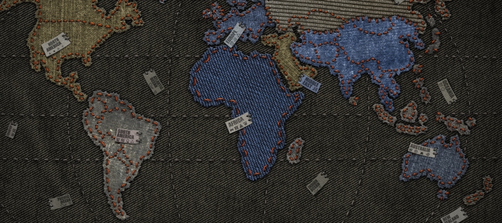 Fondo de pantalla Jeans World Map 720x320