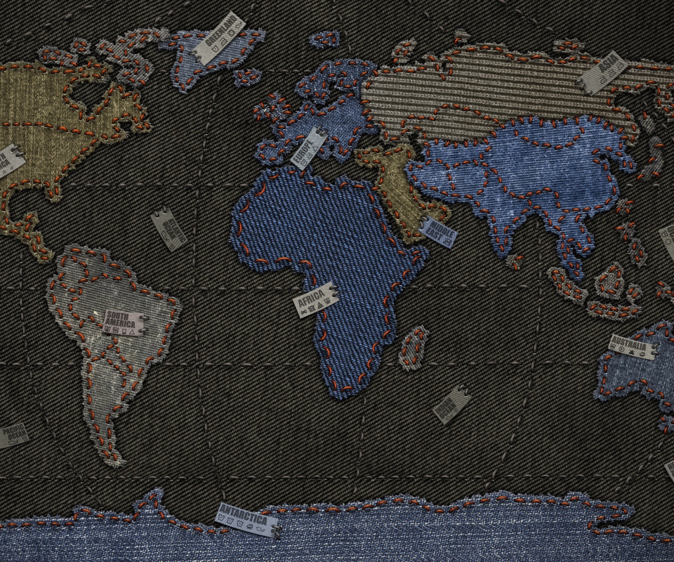 Das Jeans World Map Wallpaper 960x800