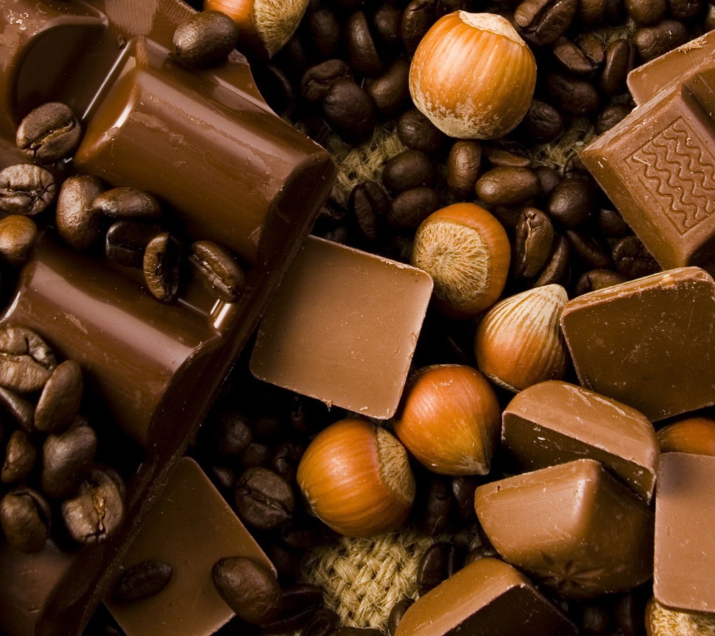 Fondo de pantalla Chocolate, Nuts And Coffee 1440x1280