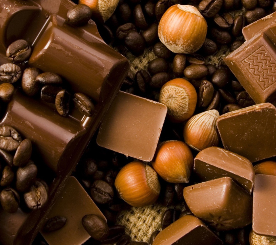 Обои Chocolate, Nuts And Coffee 960x854