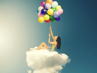 Screenshot №1 pro téma Flyin High On Cloud With Balloons 320x240