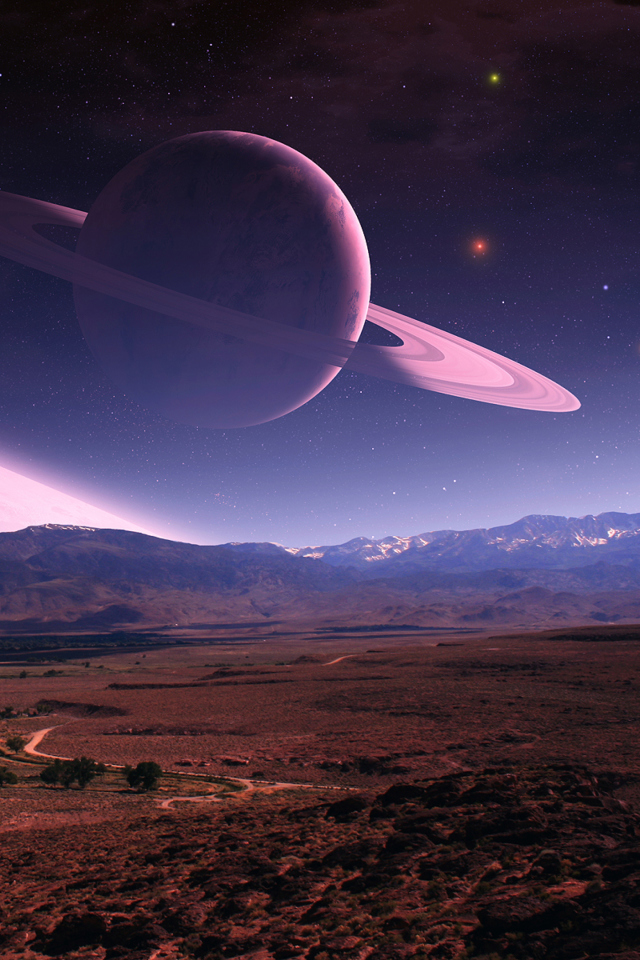 Das Planets In Sky Wallpaper 640x960