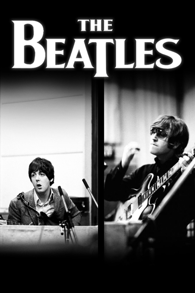 Обои Beatles: John Lennon, Paul McCartney, George Harrison, Ringo Starr 640x960