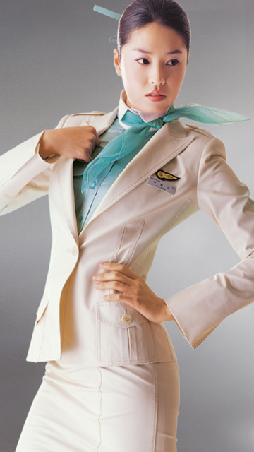 Fondo de pantalla Korean Air Flight Attendant Uniform 360x640