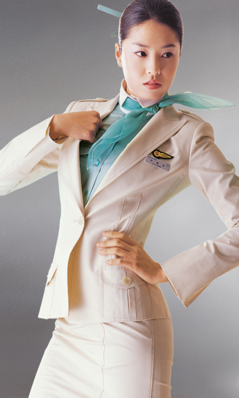 Korean Air Flight Attendant Uniform wallpaper 480x800