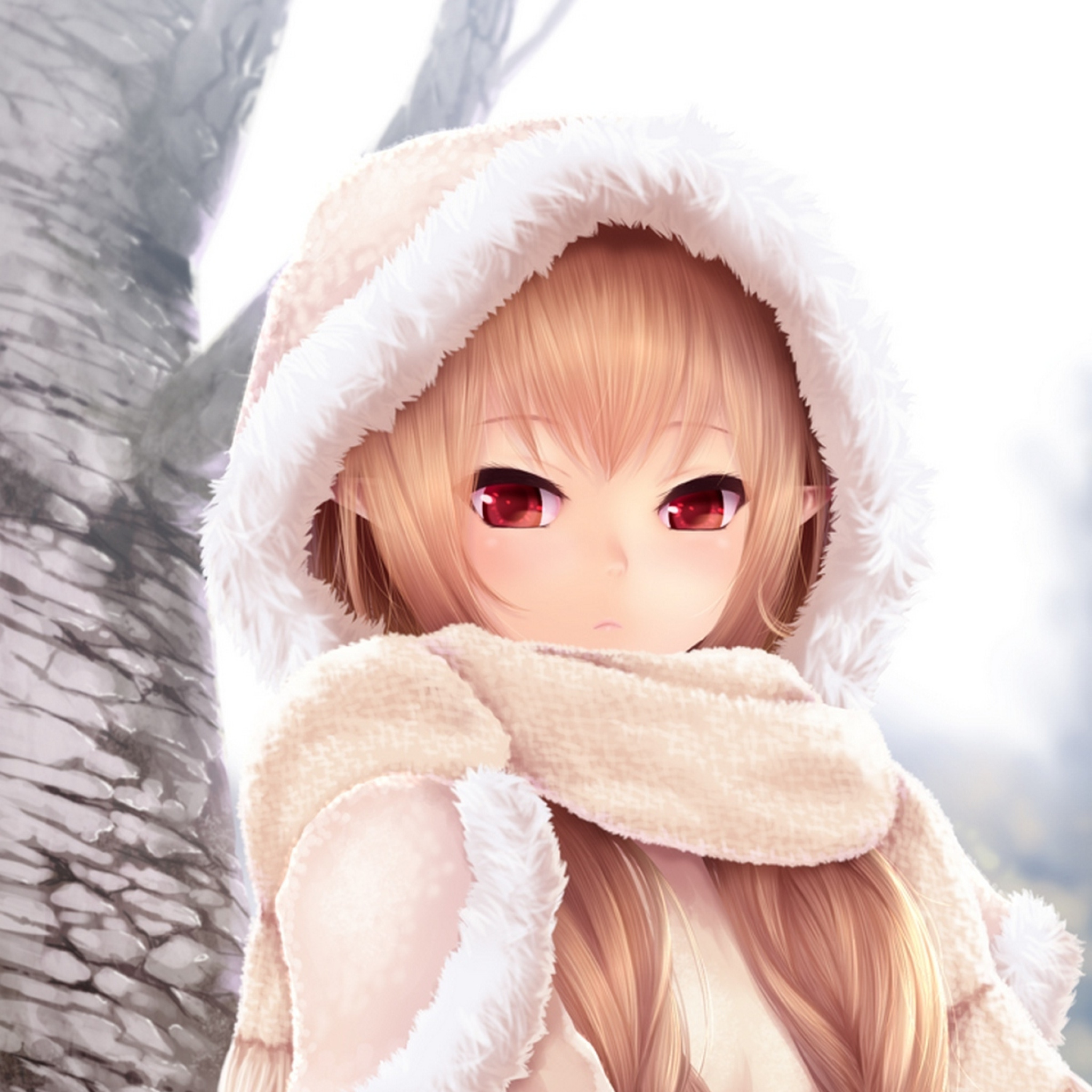 Screenshot №1 pro téma Winter Anime Girl 2048x2048