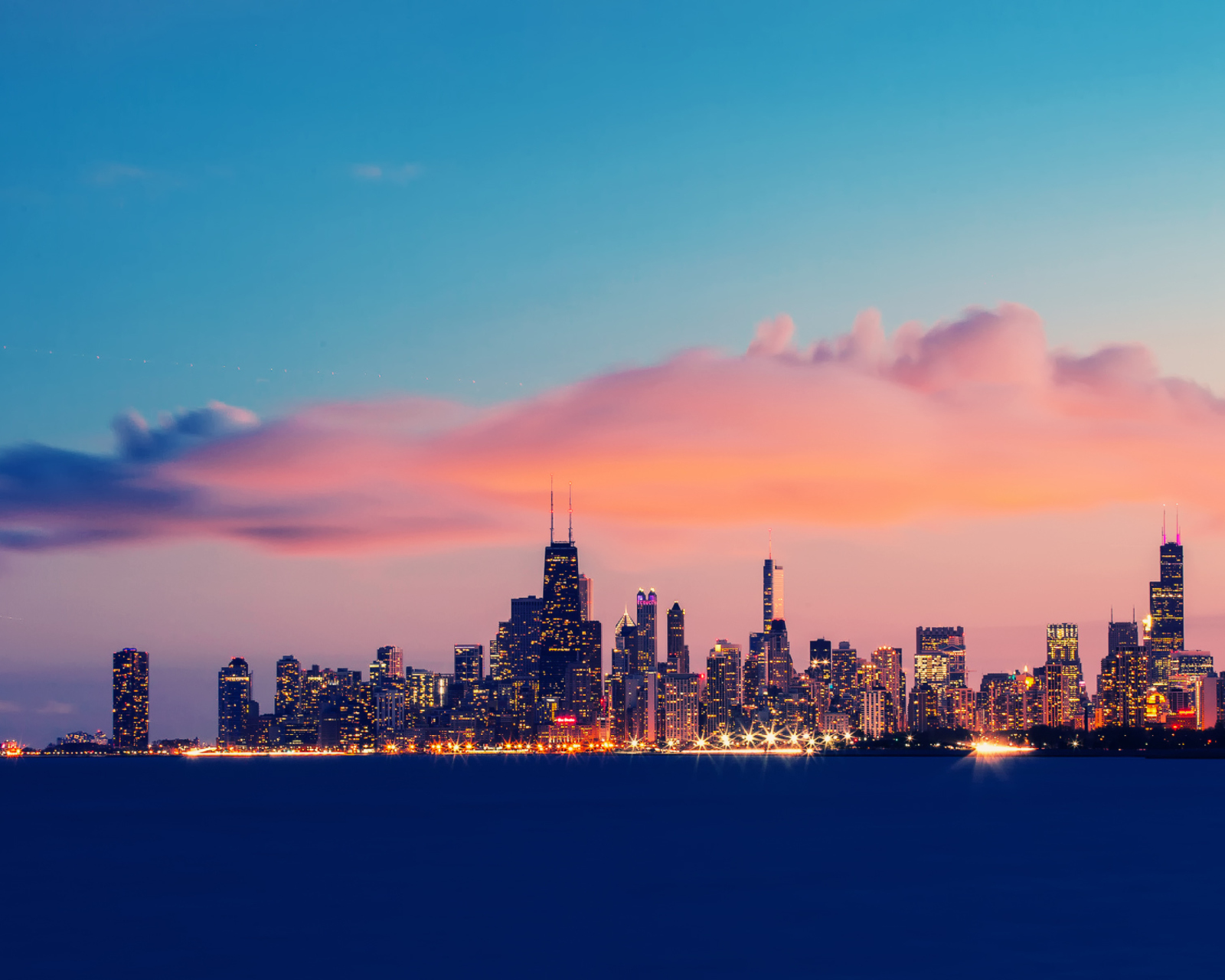 Das USA Illinois Chicago Lake Michigan Wallpaper 1600x1280