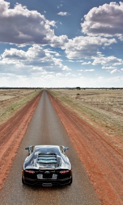 Screenshot №1 pro téma Lamborghini Aventador On Empty Country Road 240x400