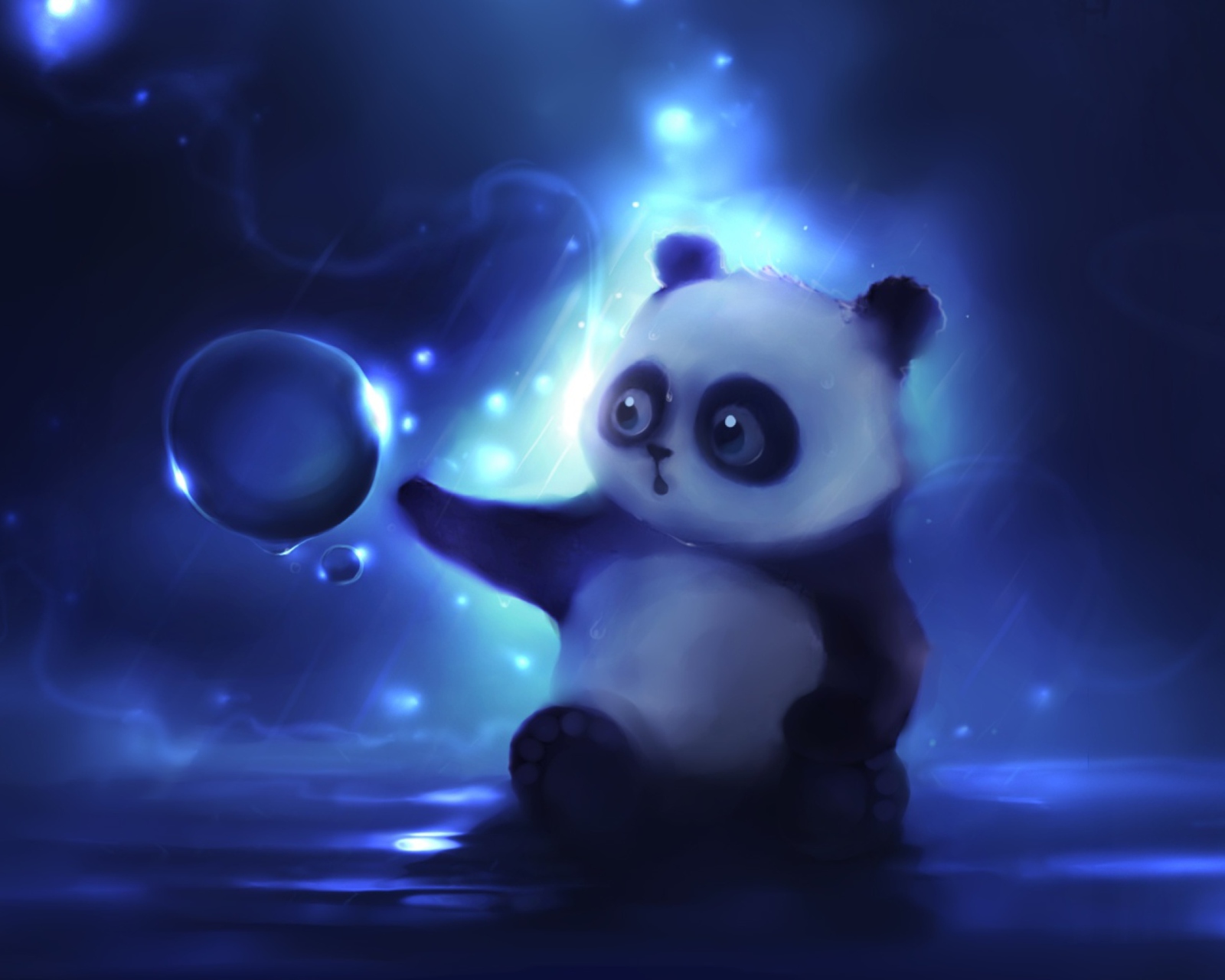 Das Curious Panda Painting Wallpaper 1600x1280