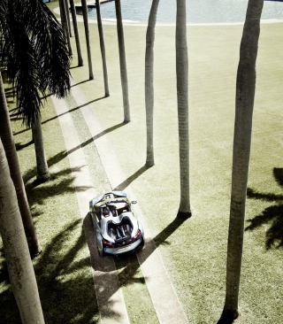 BMW i8 Concept Spyder Under Palm Trees papel de parede para celular para iPhone 6