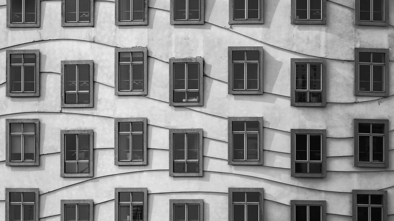 Обои Windows Geometry on Dancing House 1366x768