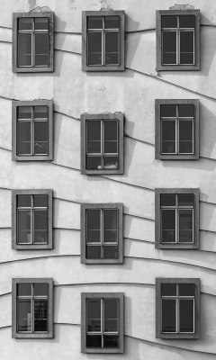 Das Windows Geometry on Dancing House Wallpaper 240x400
