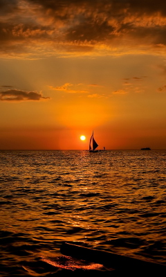 Das Sunset Sailing Wallpaper 240x400