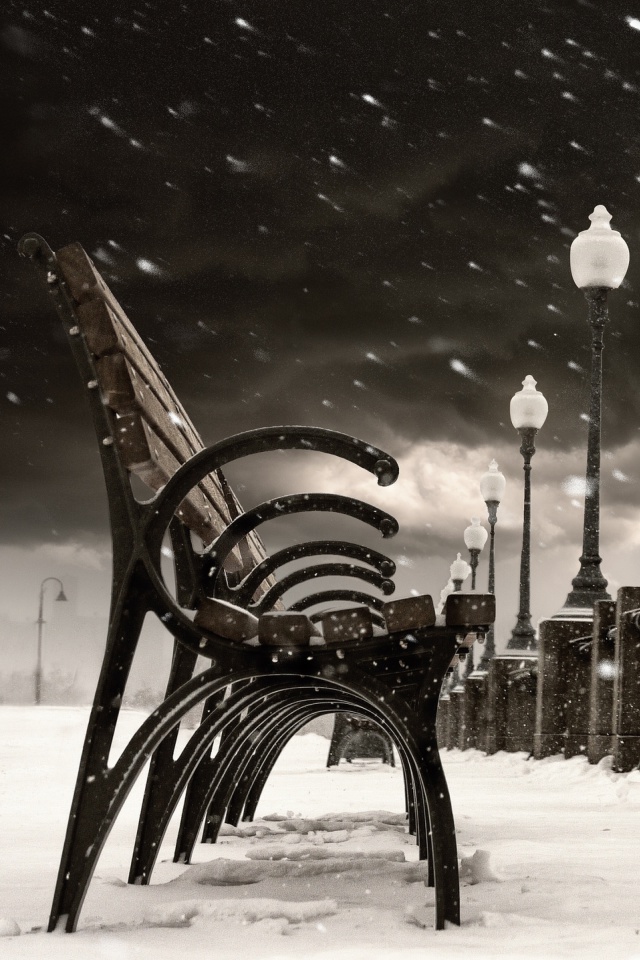Das Montreal Winter, Canada Wallpaper 640x960
