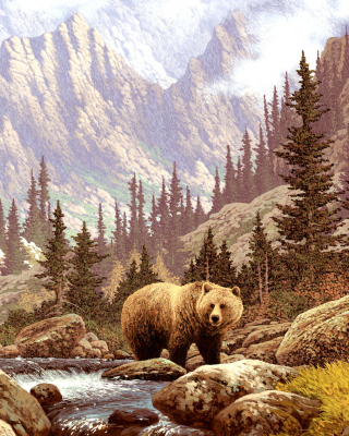Brown Bear Painting - Obrázkek zdarma pro 240x320