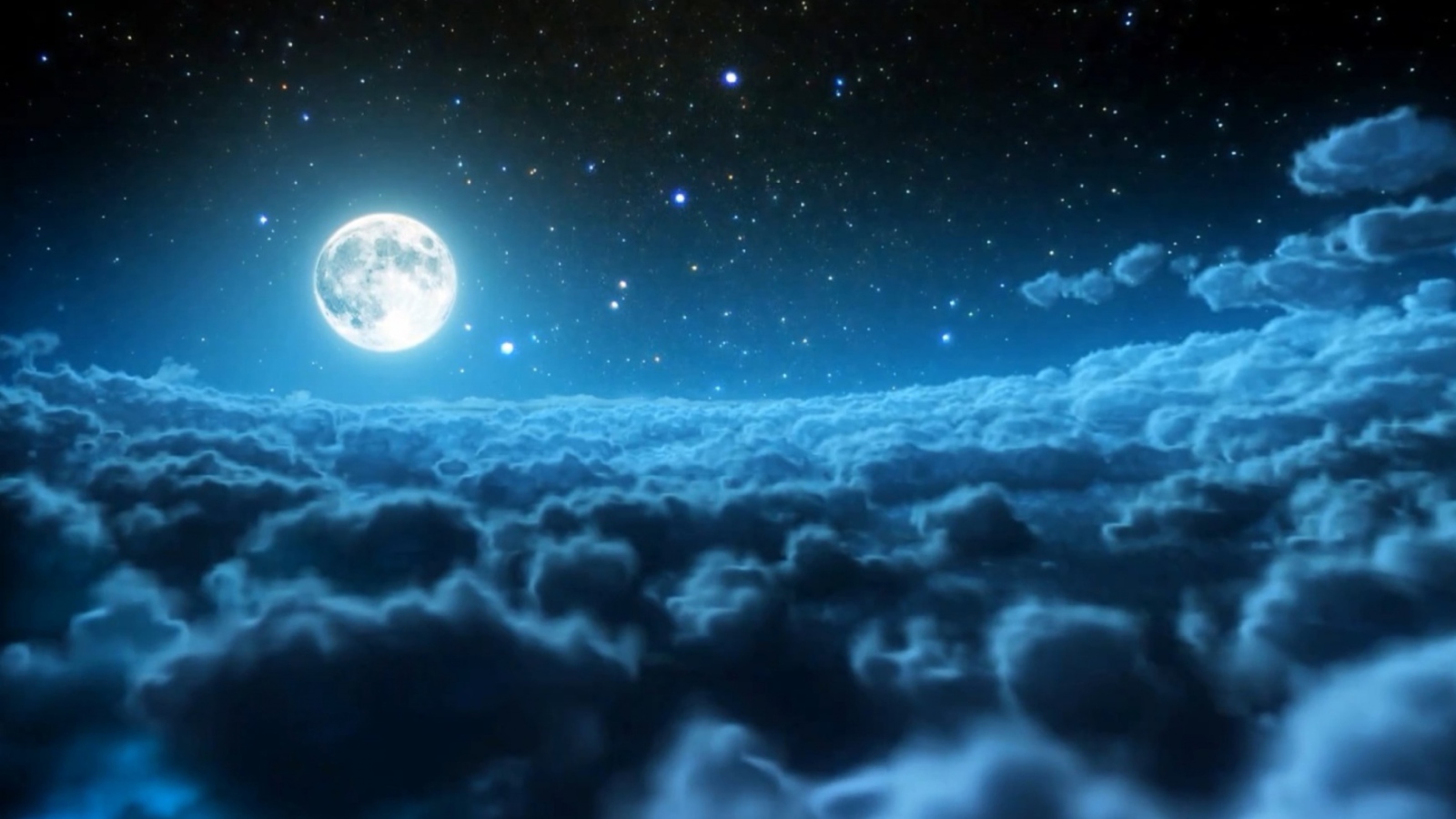 Sfondi Cloudy Night And Sparkling Moon 1600x900