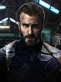 Das Captain America in Avengers Infinity War Film Wallpaper 240x320