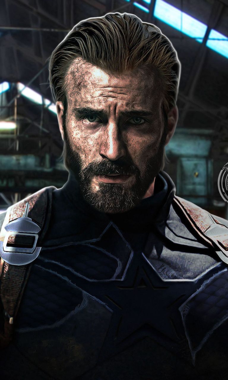 Captain America in Avengers Infinity War Film wallpaper 768x1280