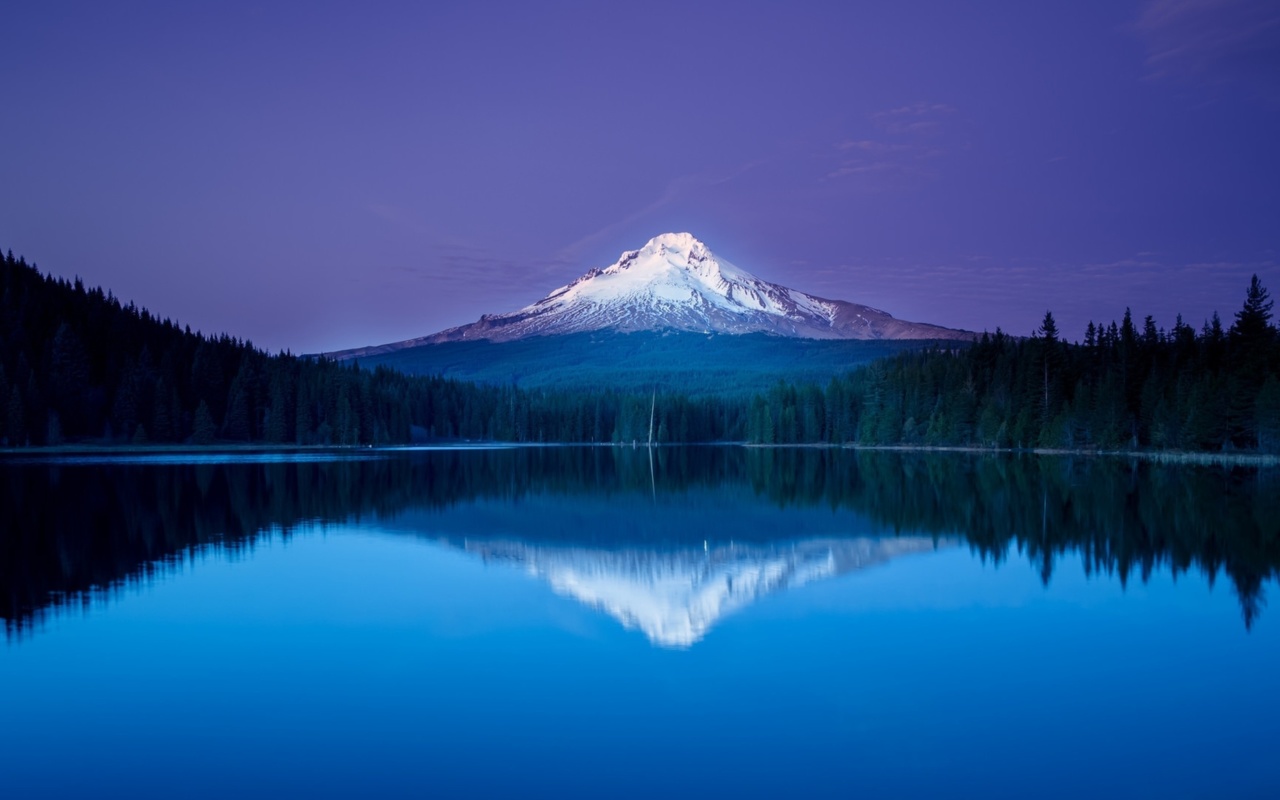 Sfondi Mountains with lake reflection 1280x800