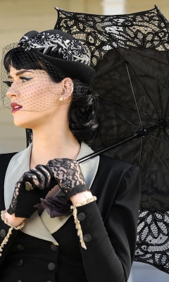 Das Katy Perry Black Umbrella Wallpaper 240x400