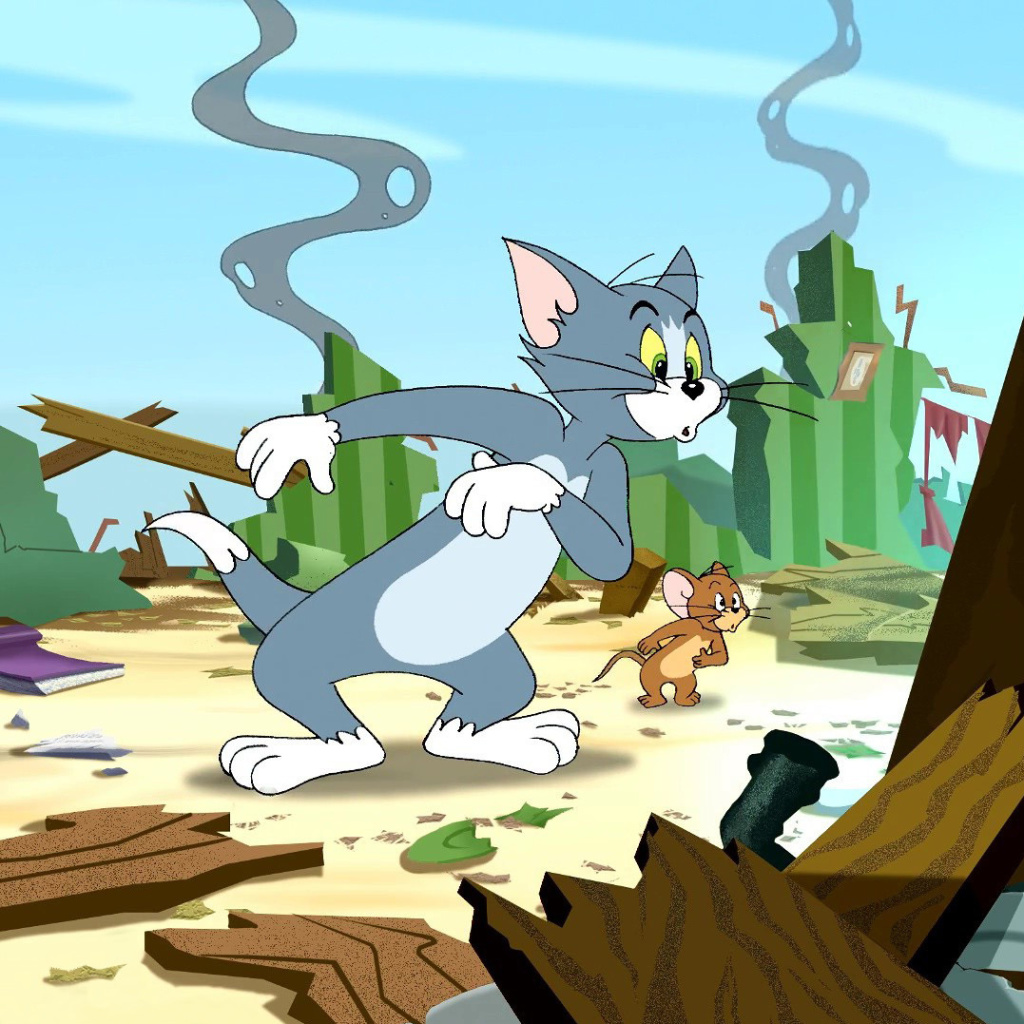 Fondo de pantalla Tom and Jerry Fast and the Furry 1024x1024
