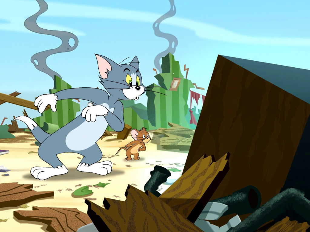 Обои Tom and Jerry Fast and the Furry 1024x768