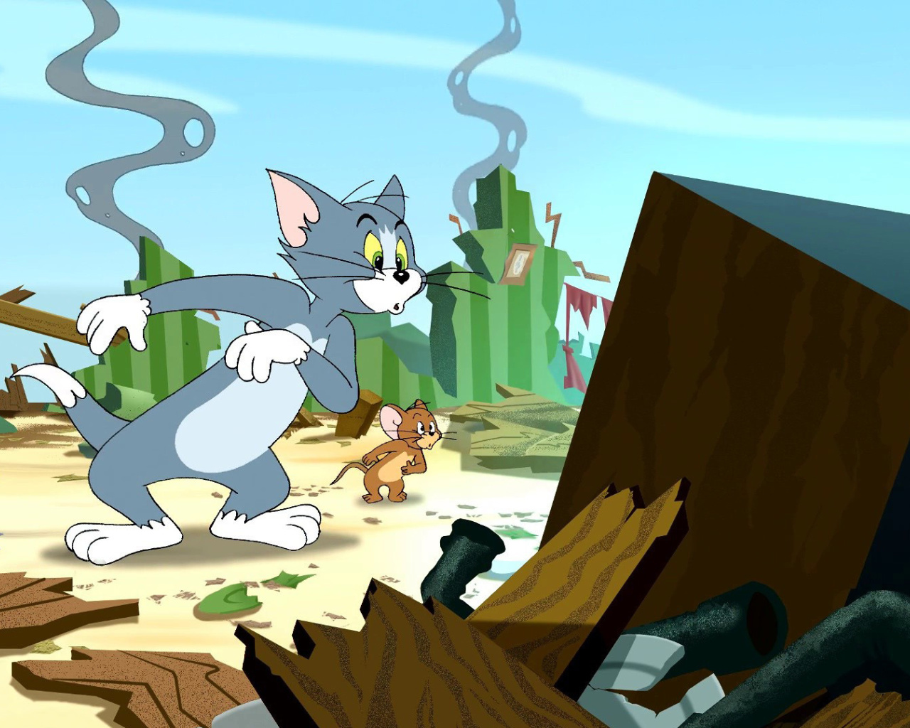 Fondo de pantalla Tom and Jerry Fast and the Furry 1280x1024