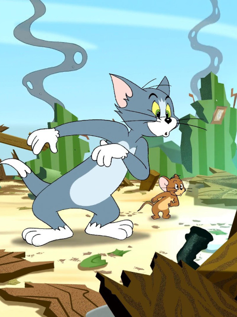 Tom and Jerry Fast and the Furry wallpaper 480x640
