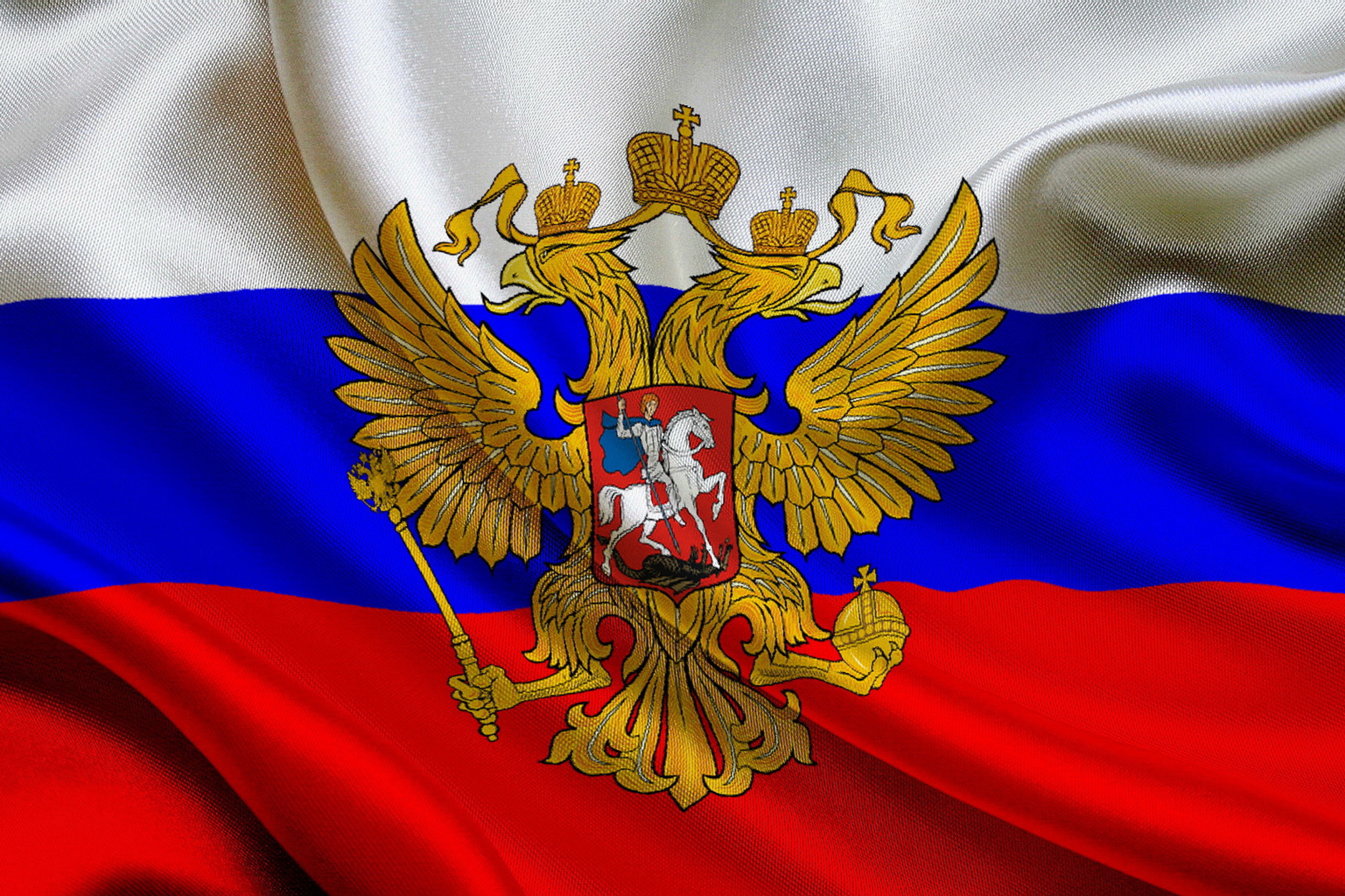 Обои Russian Federation Flag 2880x1920